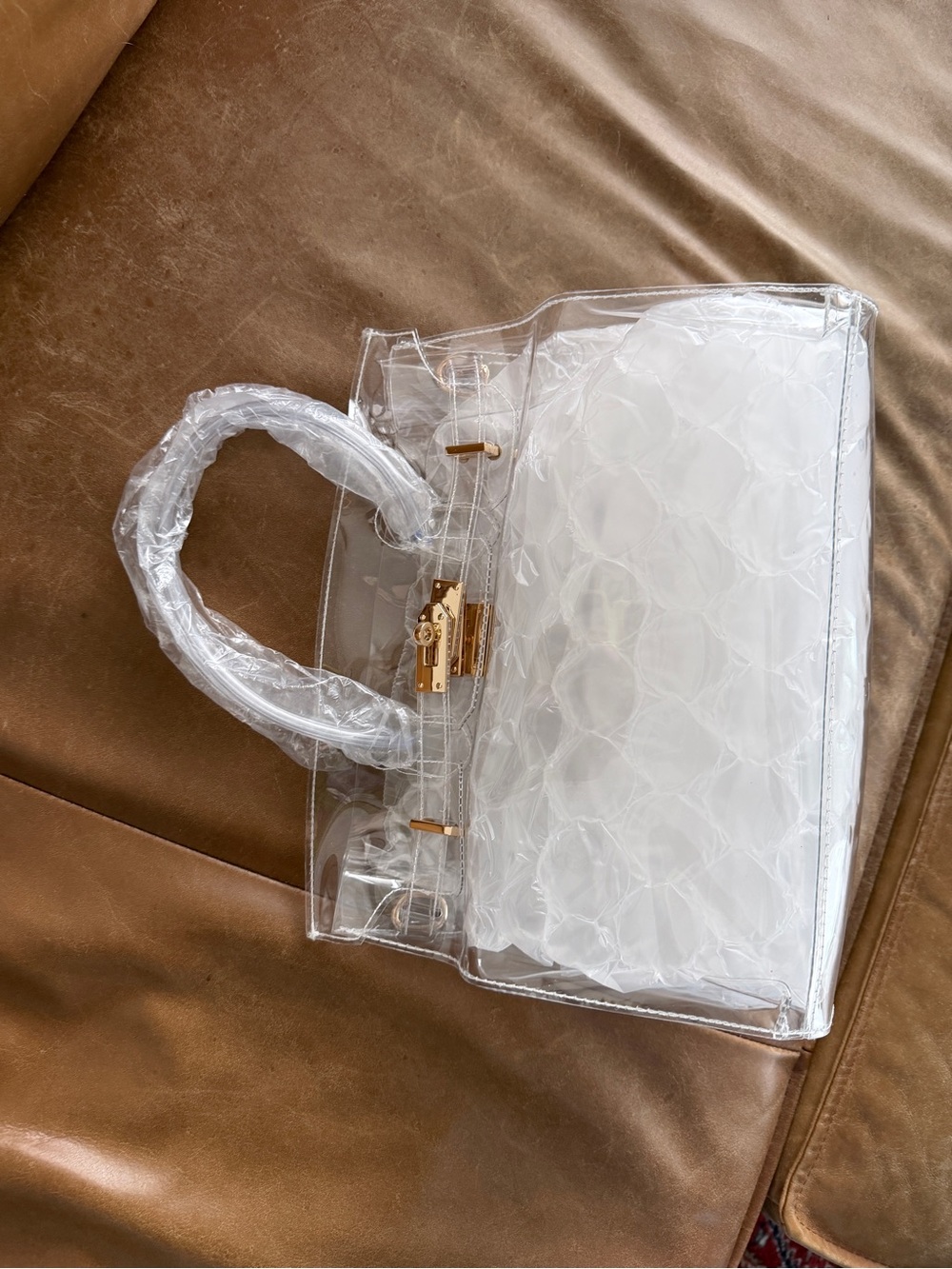 Dear Nikola clear ‘Birkin’ Crystal Tote with gold hardware - Picture 3 of 8